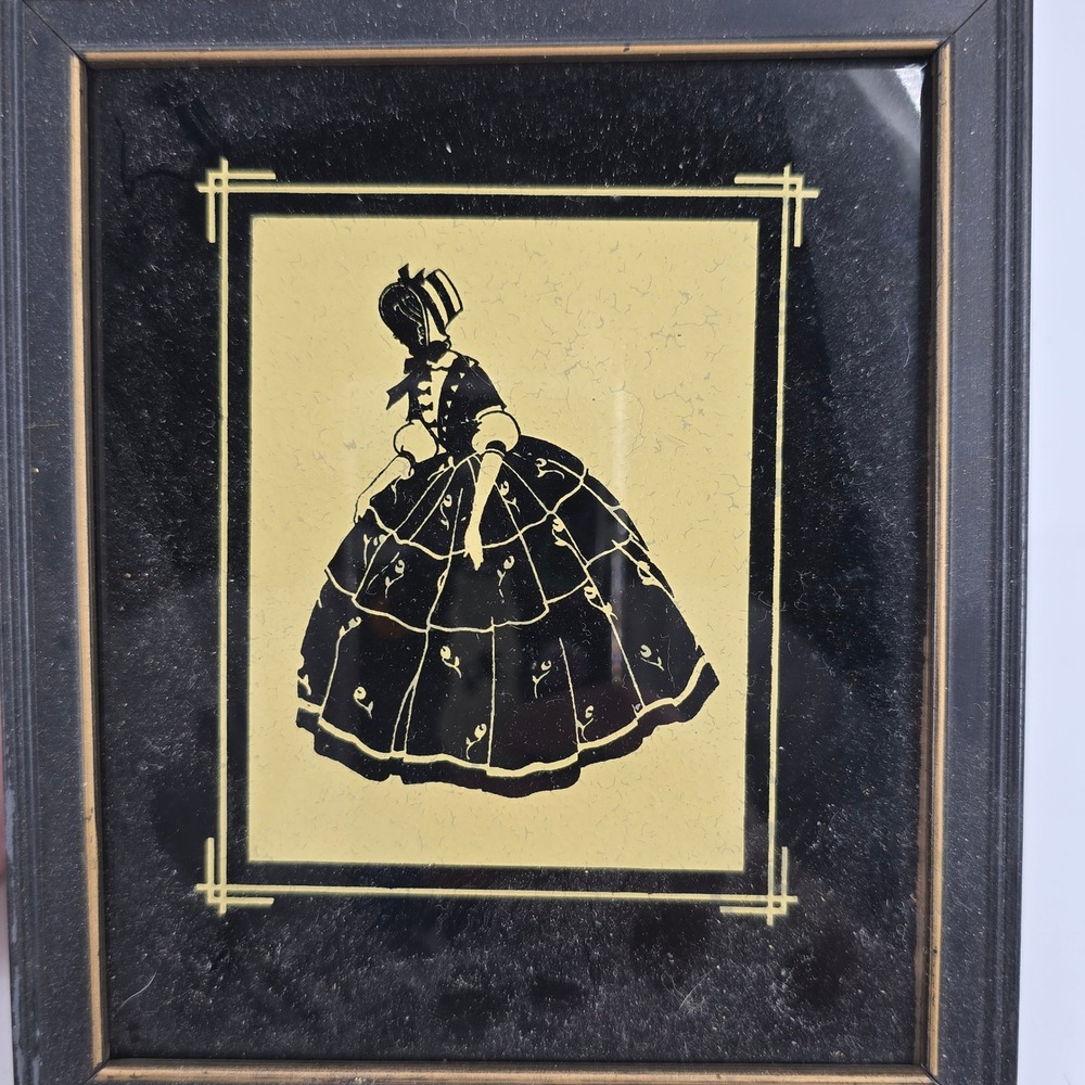 Unbranded Silhouette Art Set 8pc Vintage Victorian Style Black Gold Wall Decor - Picture 3 of 9